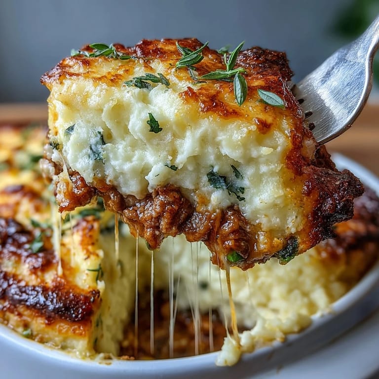 3. Herzhafter Auflauf mit saftigem Putengeschnetzeltem, bunten Gemüsesorten und luftigem Kartoffel-Kohlrabi-Püree, perfekt für ein leichtes Abendessen.