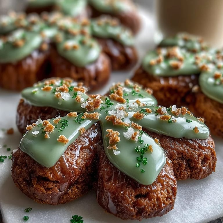 Weiche Zuckerkekse mit leuchtenden Buttercreme-Konturen, ideal für festliche St. Patrick's Day-Tafeln.