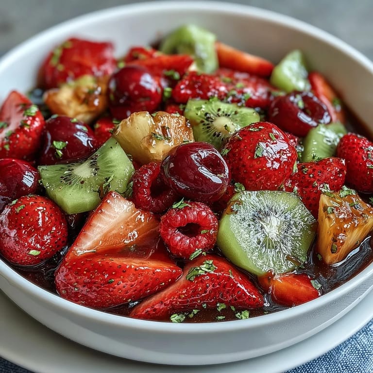 Frühlingsfrucht-Platte mit Honig-Joghurt-Dip – knackige Äpfel, saftige Trauben und cremige Sauce für erfrischenden Genuss.