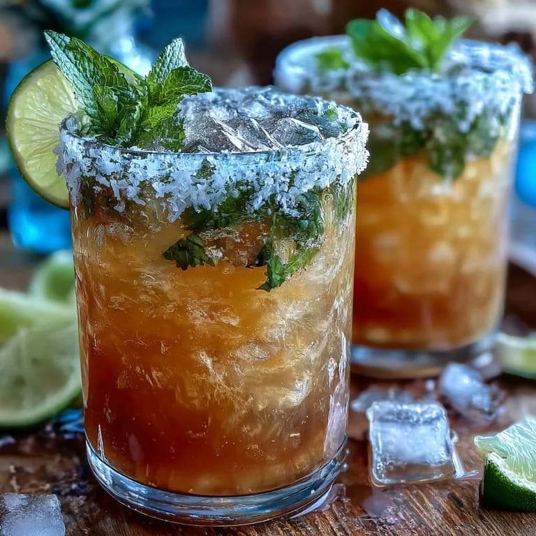 Frisch gepresster Limettensaft und Orangensaft in einem leuchtenden, alkoholfreien Margarita-Mocktail, garniert mit Salzrand.