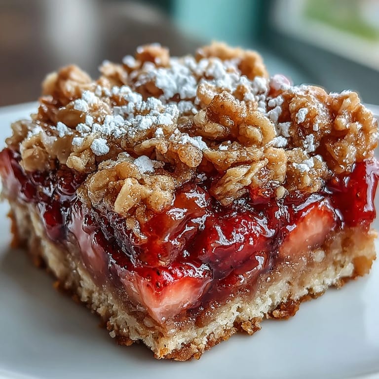 Süßer und säuerlicher Strawberry Rhubarb Crumble, perfekt für Frühlings-Partys.