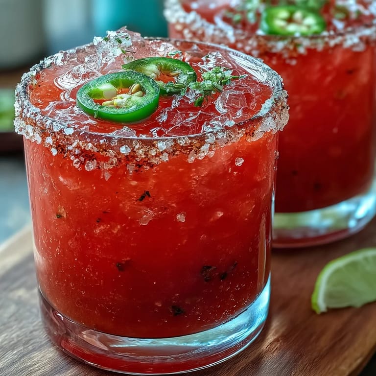 Kühler, würziger Mocktail mit feuriger Wassermelone und Limette, perfekt für den Sommer.