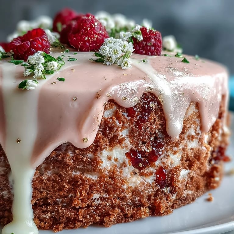 Bridal Shower Rosé Velvet Cake, leuchtend mit cremiger Dekoration und edlem Goldfinish.
