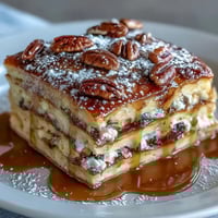 1. Fluffiger, goldbrauner Pancake-Auflauf mit Ahornsirup-Drizzle, perfekt für ein gemütliches Frühstück oder Brunch mit Freunden.