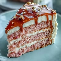 Zartrosa Rosé Kuchen mit schimmerndem Goldtropfen für Ihre Brautparty.